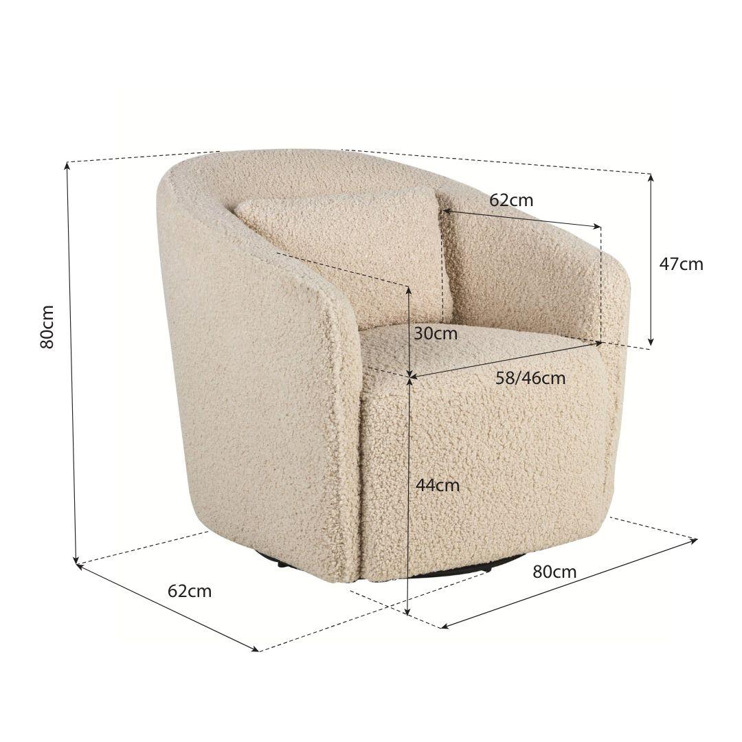 QUAX-Fauteuil Gomi - Swivel & Gliding Chair - Mohair Latte
