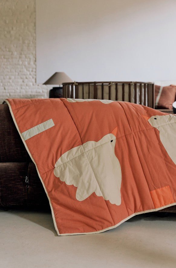 QUAX-Plaid Matelassé 120 x 170 Cm - Happy Birds