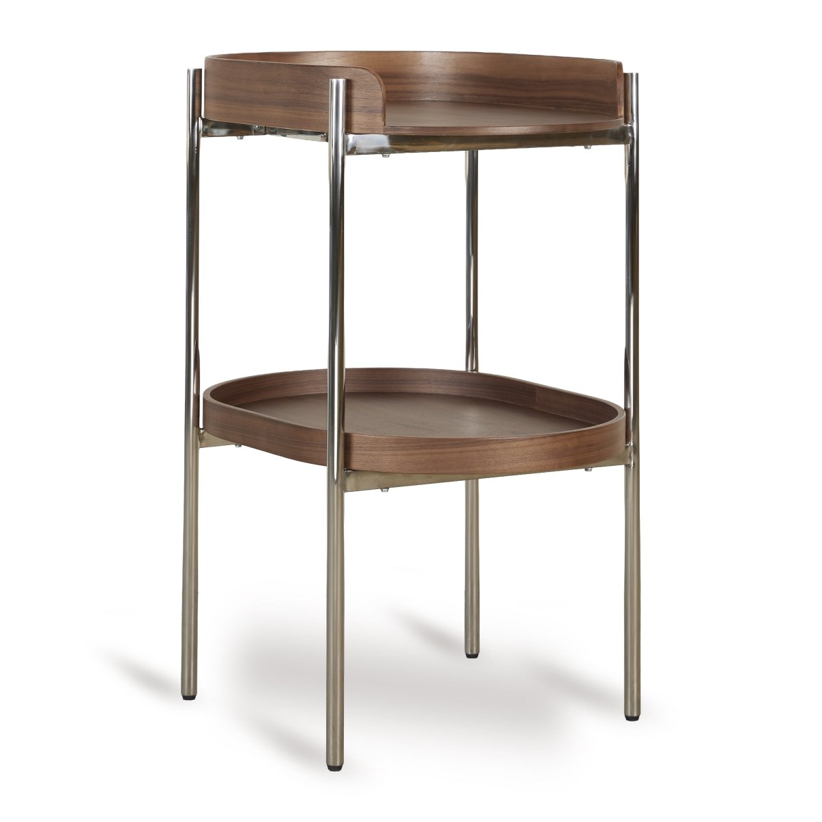 QUAX-Table A Langer Oeuf - Noyer/chrome