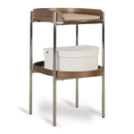 QUAX-Table A Langer Oeuf - Noyer/chrome