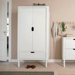 SEBRA-Armoire Sebra, Double Porte, Blanc Classique