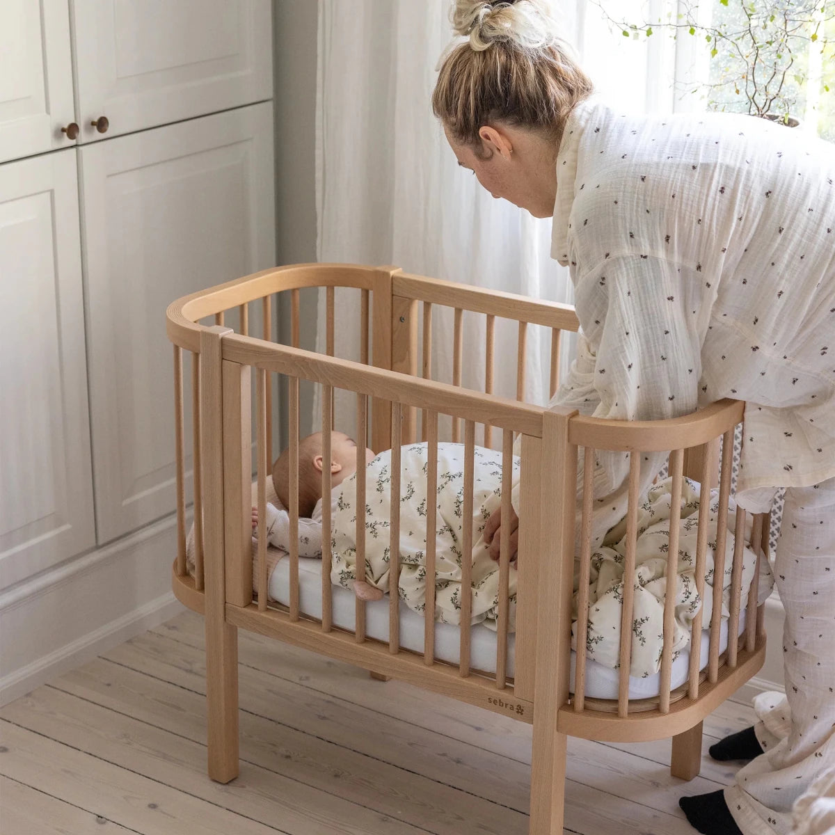SEBRA-Lit Bébé Cododo Sebra, Édition Bois