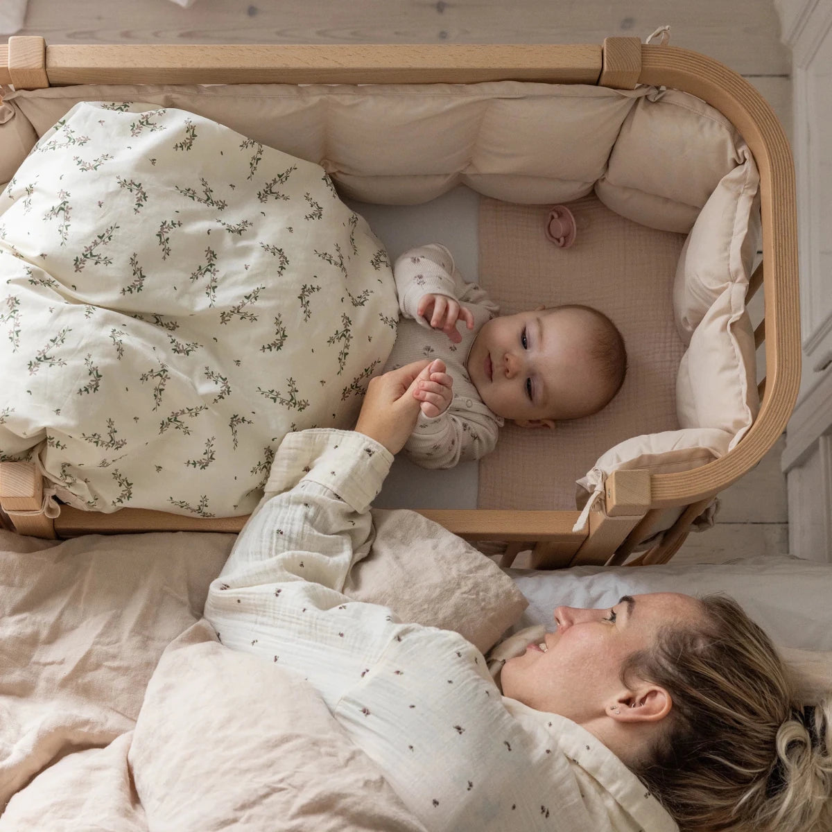 SEBRA-Lit Bébé Cododo Sebra, Édition Bois