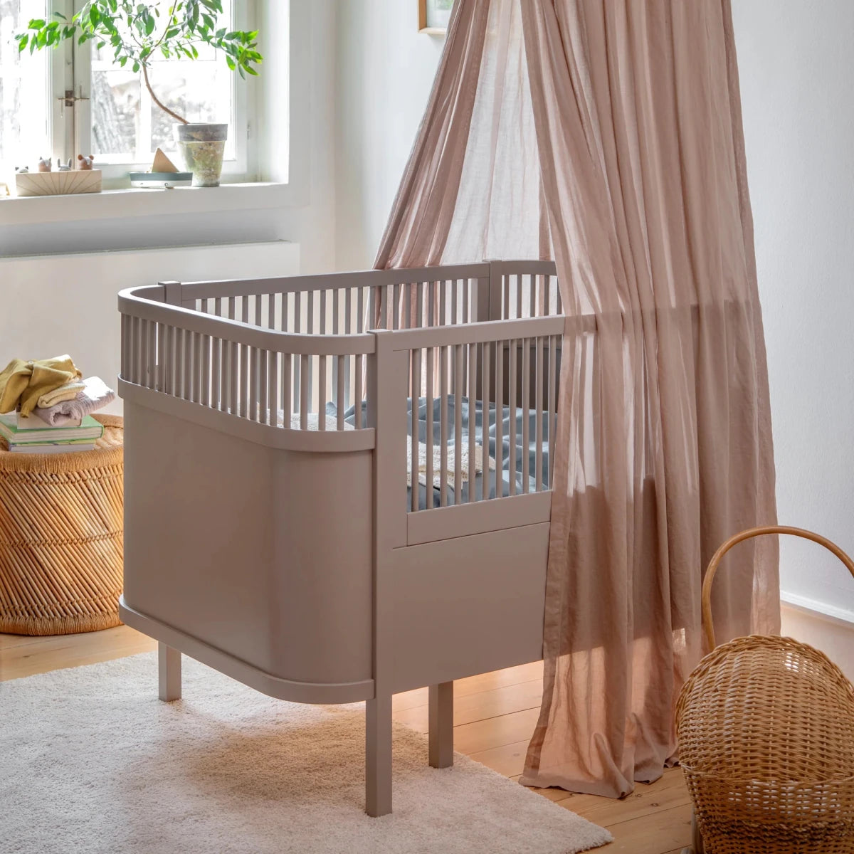 SEBRA-Lit Bébé évolutif Sebra en Bois 70x110 cm - Jetty Beige