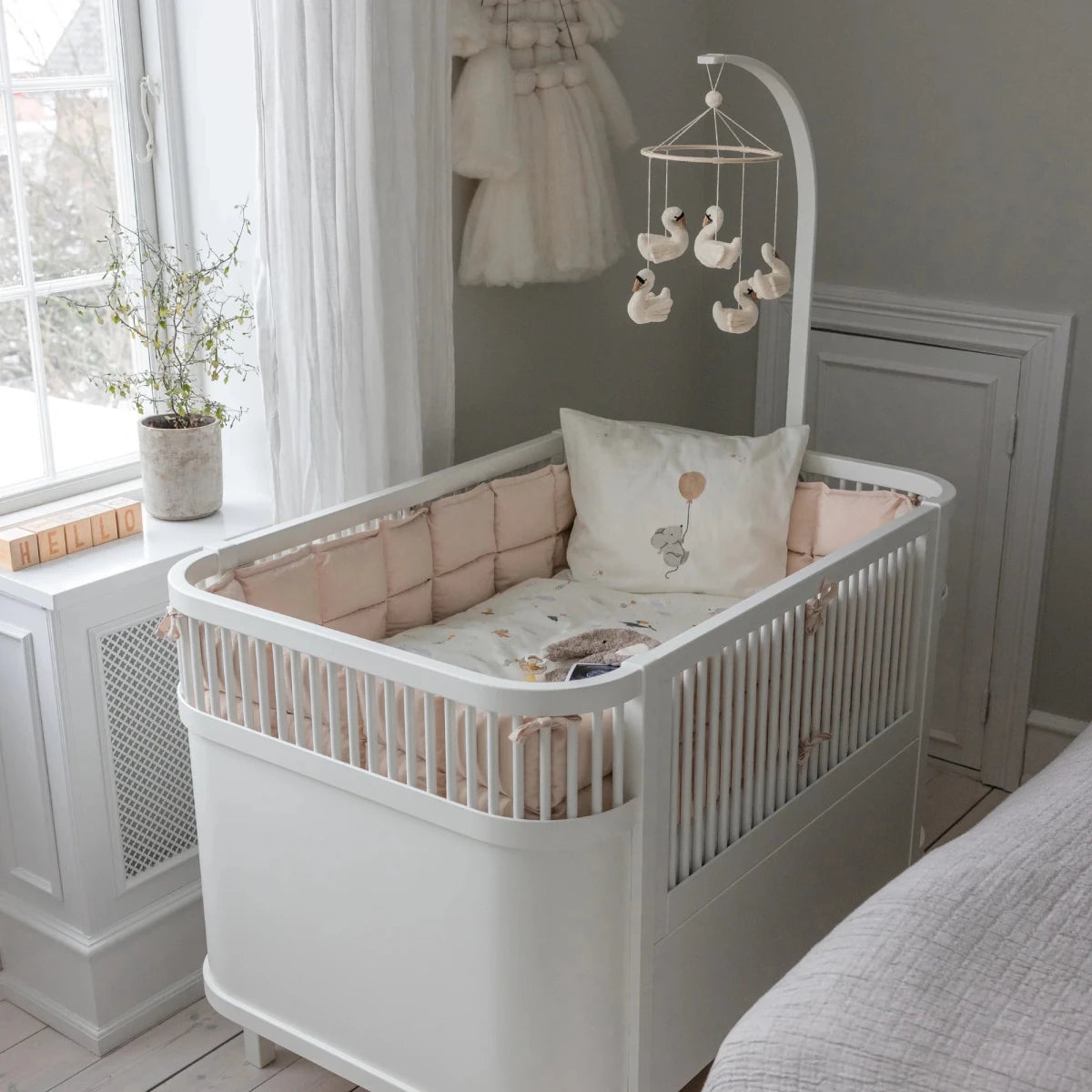 SEBRA-Lit Bébé évolutif Sebra en Bois 70x110 cm - Blanc