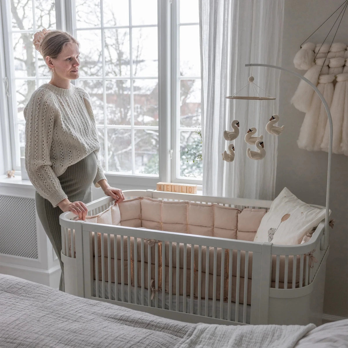 SEBRA-Lit Bébé évolutif Sebra en Bois 70x110 cm - Blanc