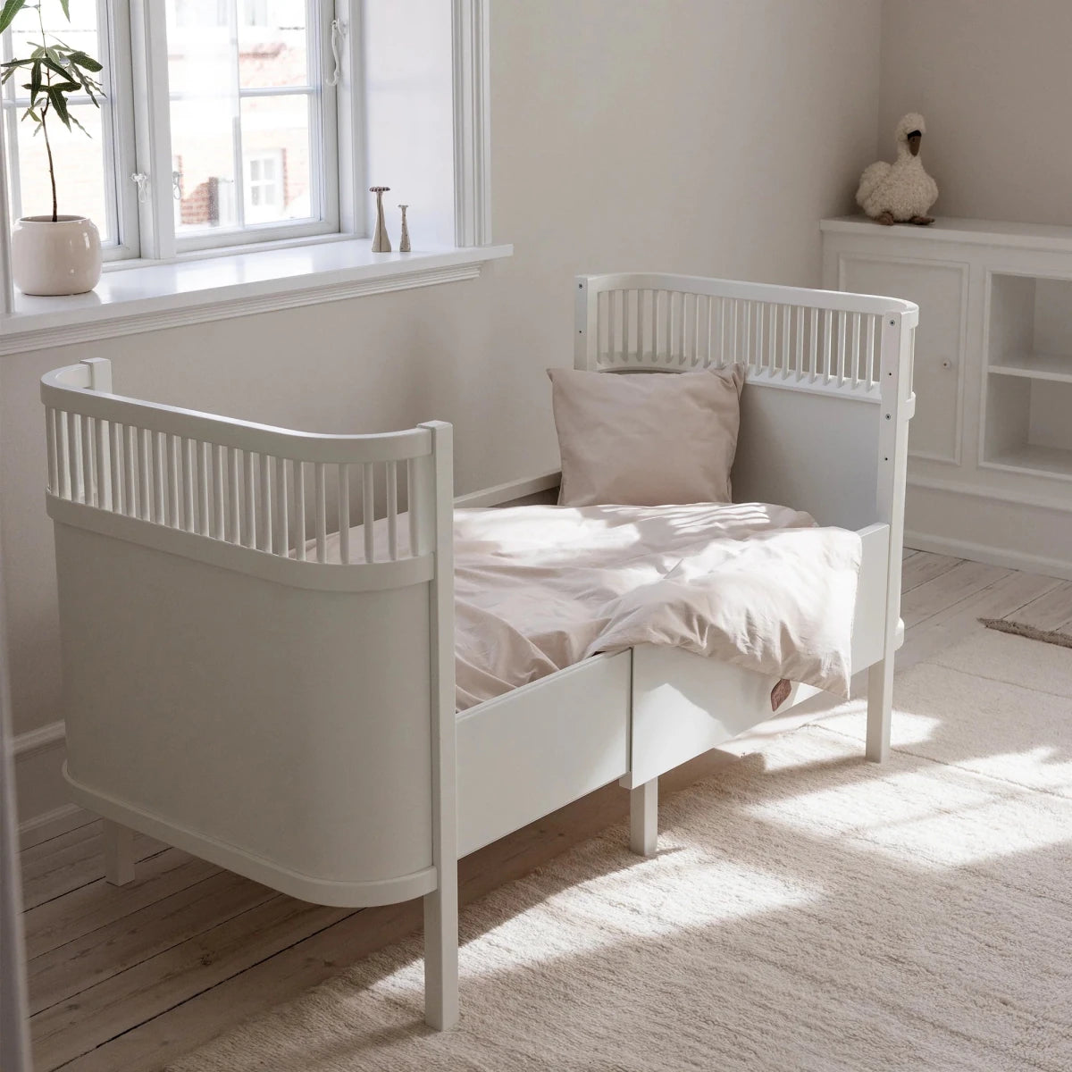 SEBRA-Lit Bébé évolutif Sebra en Bois 70x110 cm - Blanc
