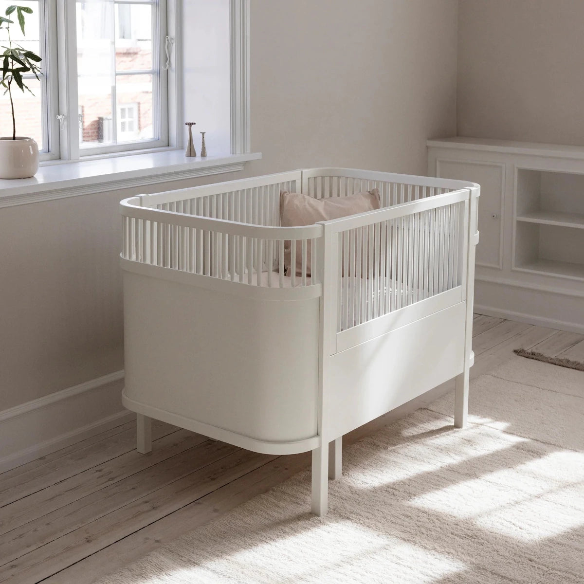 SEBRA-Lit Bébé évolutif Sebra en Bois 70x110 cm - Blanc