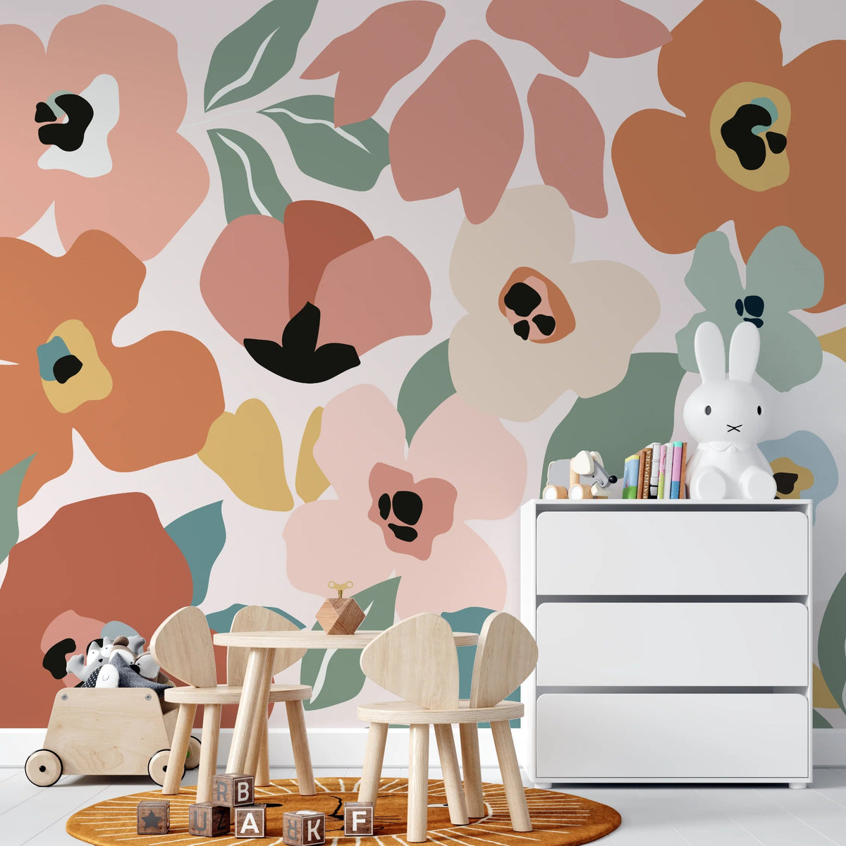 MUNKS & ME-Papier Peint Chambre Enfant Floral De Sienne - Lumineux
