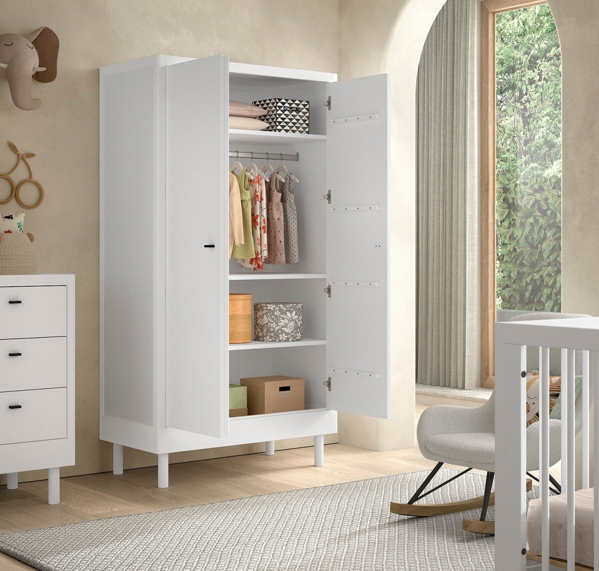 VIPACK-Armoire 2 Portes Forrest – En Hêtre Blanc