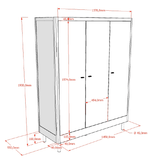 VIPACK-Armoire 3 Portes Forrest – En Hêtre Blanc