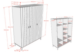 VIPACK-Armoire 3 Portes Sezane – Argile Et Noyer