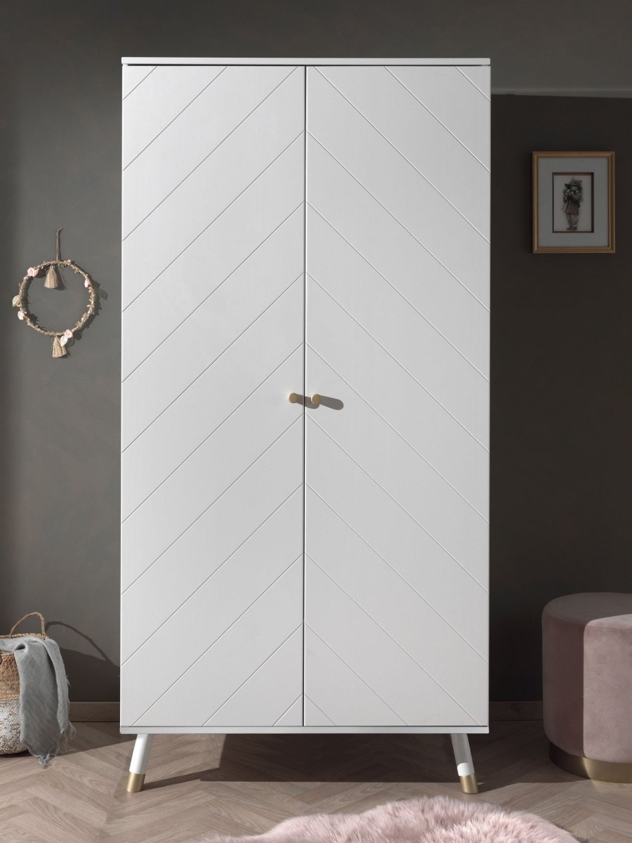 VIPACK-Armoire BILLY 2 Portes Blanc Satiné