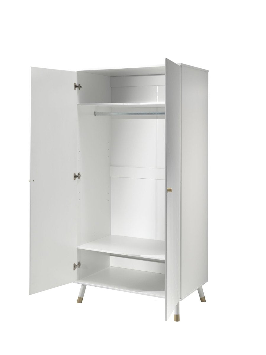 VIPACK-Armoire BILLY 2 Portes Blanc Satiné