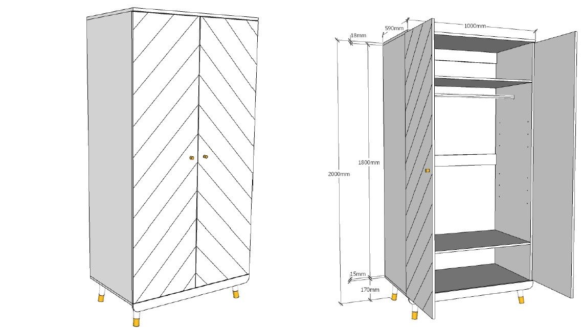 VIPACK-Armoire BILLY 2 Portes Blanc Satiné