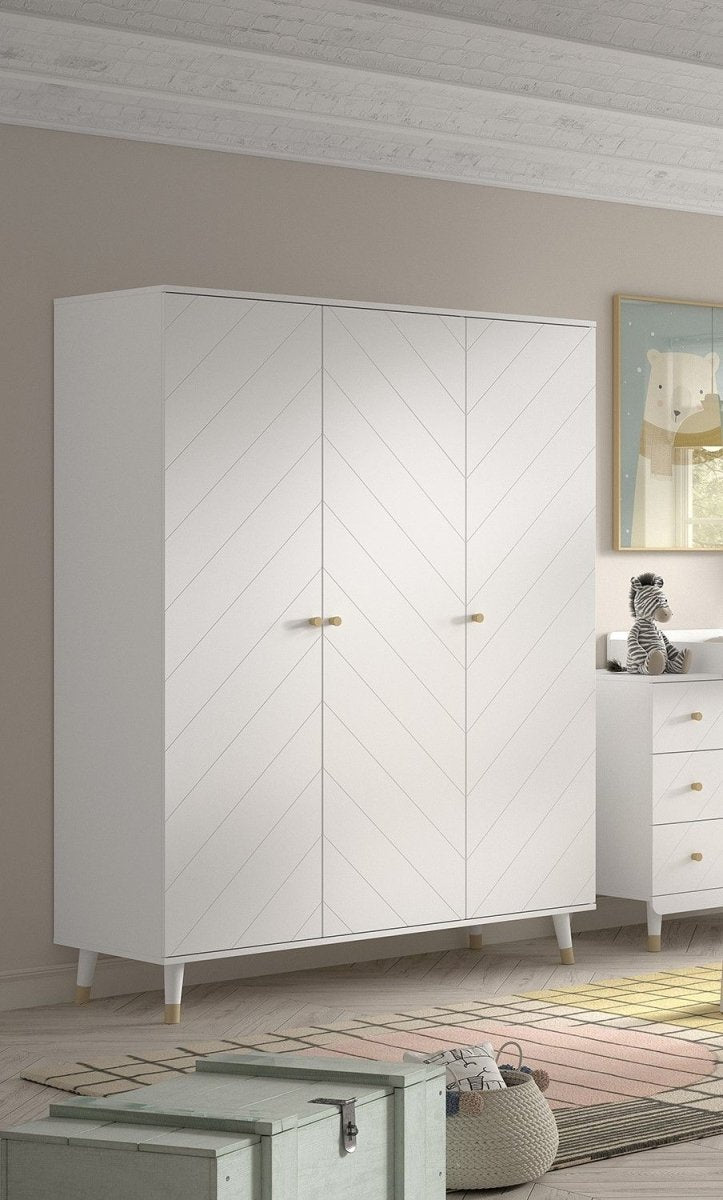 VIPACK-Armoire BILLY 3 Portes Blanc Satiné
