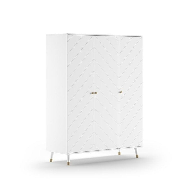 VIPACK-Armoire BILLY 3 Portes Blanc Satiné