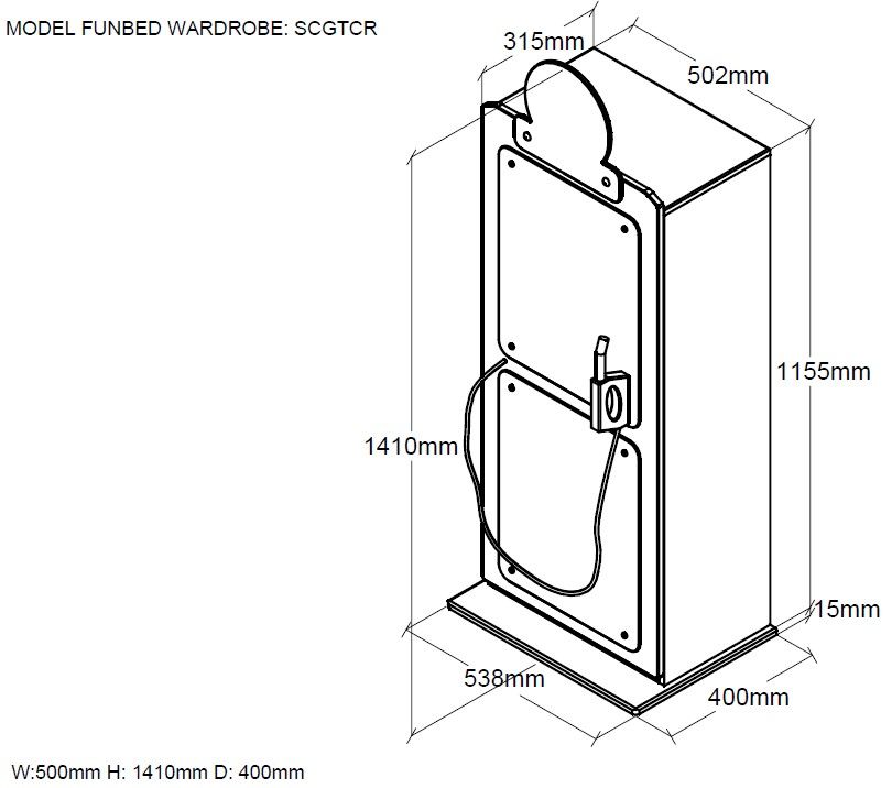 VIPACK-Armoire GAS PUMP Rouge Pour Lit Voiture