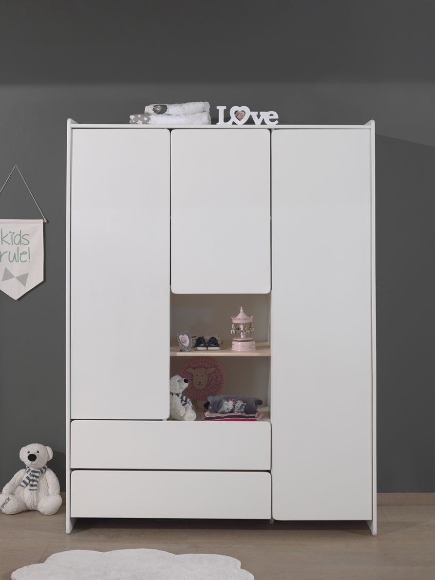 VIPACK-Armoire KIDDY 3 Portes Blanc