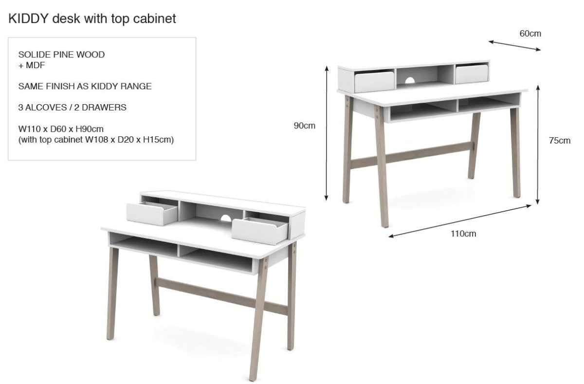 VIPACK-Bureau KIDDY Blanc