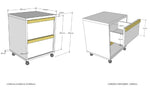 VIPACK-Caisson De Bureau LONDON Blanc