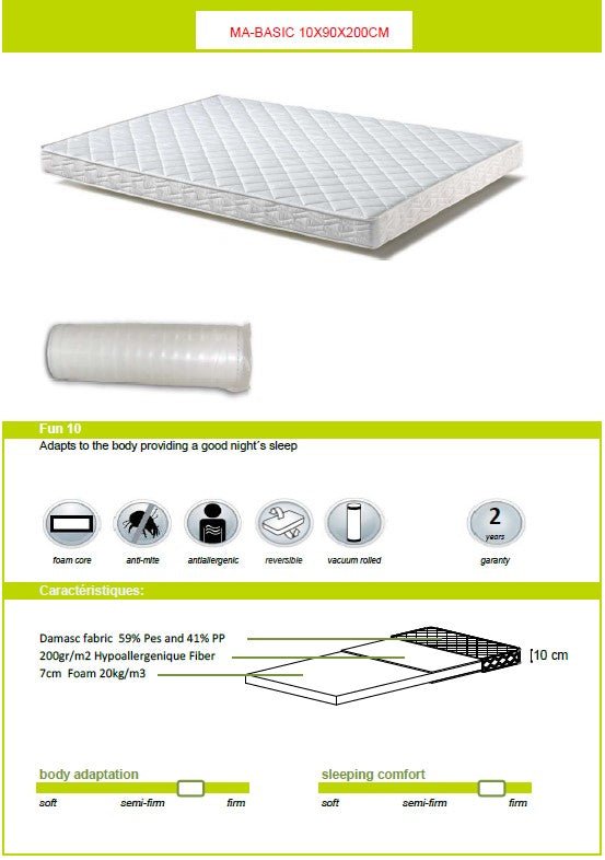 VIPACK-Lit Cabane DALLAS Avec Matelas Assorti 90x200cm