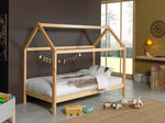 VIPACK-Lit Cabane DALLAS 90x200cm Naturel Avec Matelas