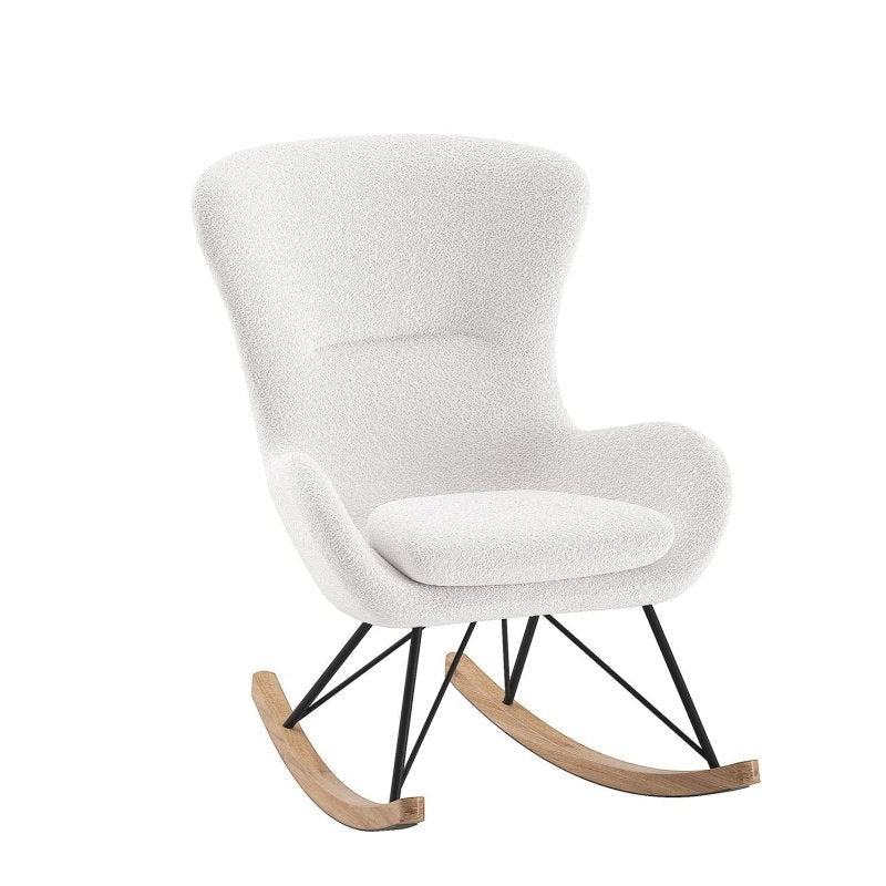 VIPACK-Chaise À Bascule Maxi ROCKY Bouclé Blanc