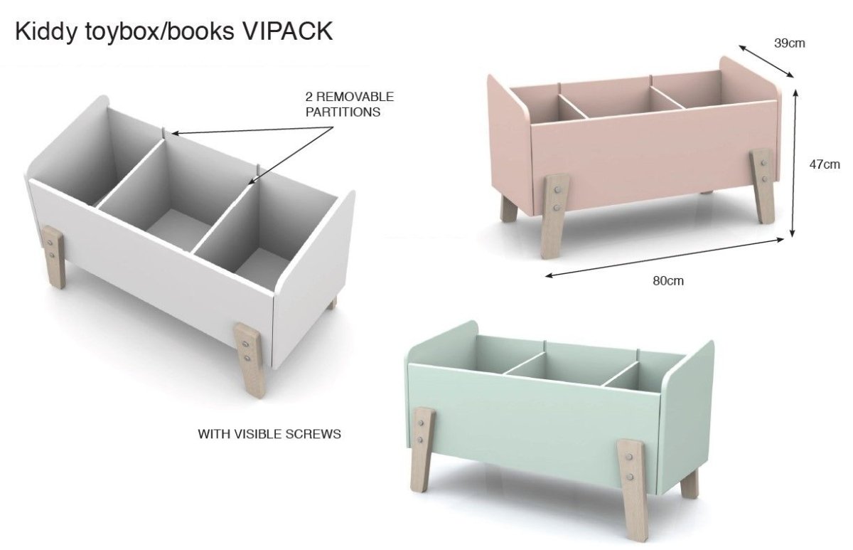 VIPACK-Coffre à Jouets KIDDY Old Pink