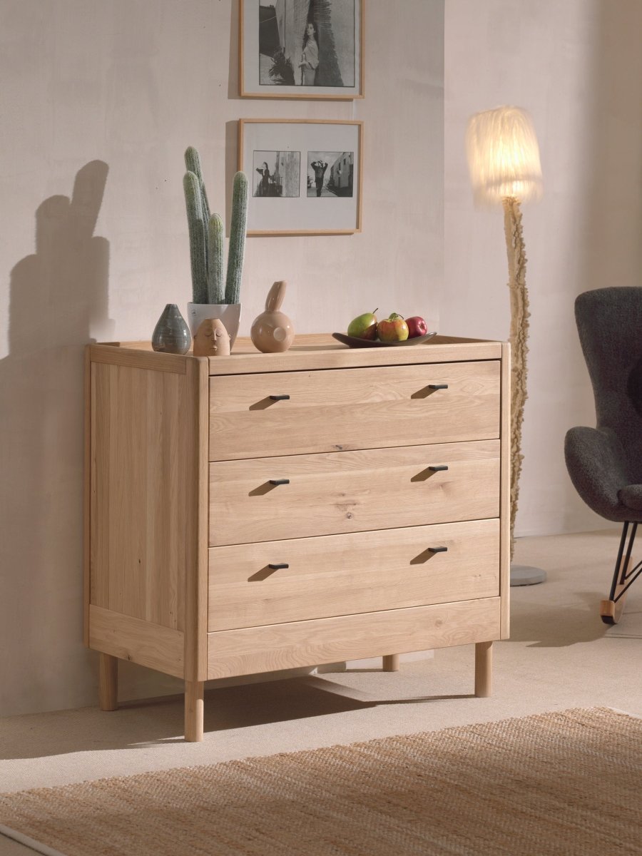 VIPACK-Commode À 3 Tiroirs Forrest – En Chêne