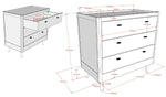 VIPACK-Commode À 3 Tiroirs Forrest – En Chêne