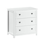 VIPACK-Commode AMORI 3 Tiroirs Blanc