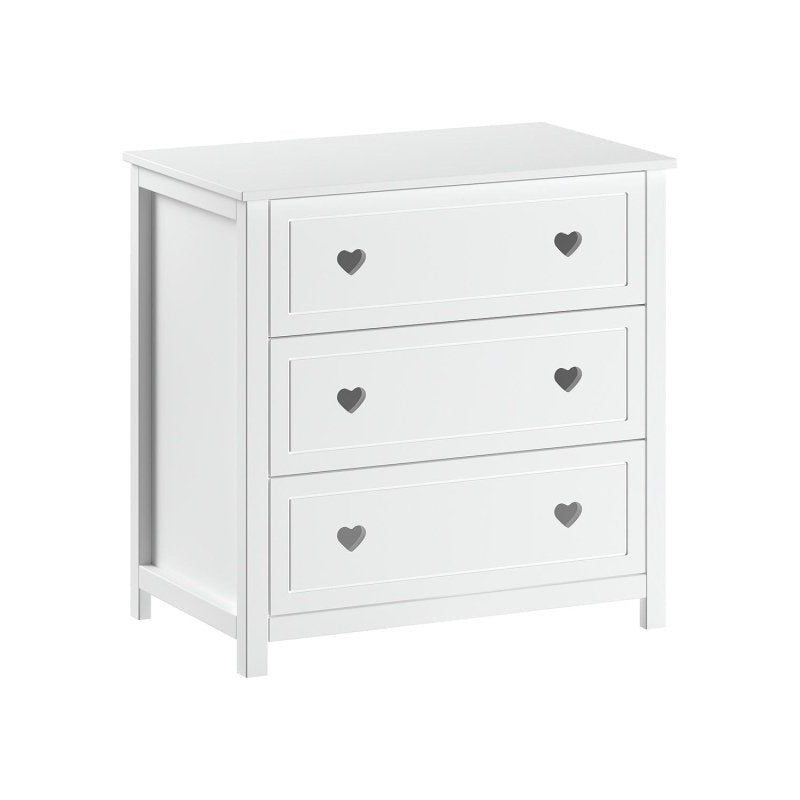 VIPACK-Commode AMORI 3 Tiroirs Blanc
