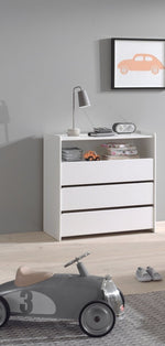 VIPACK-Commode KIDDY 3 Tirroirs Blanc