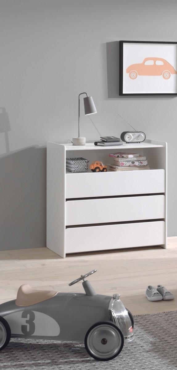 VIPACK-Commode KIDDY 3 Tirroirs Blanc