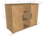 VIPACK-Commode SAM 2 Portes Chêne