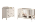VIPACK-Ensemble Lit Bébé + Commode À 3 Tiroirs + Lit + Plan À Langer Swingo – 60 x 120 Cm – Argile