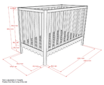 VIPACK-Ensemble Lit Bébé + Commode À 3 Tiroirs + Lit + Plan À Langer Swingo – 60 x 120 Cm – Argile