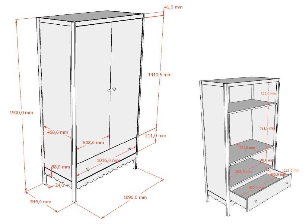 VIPACK-Ensemble Lit Bébé + Lit + Plan À Langer Swingo – 60 x 120 Cm – Argile