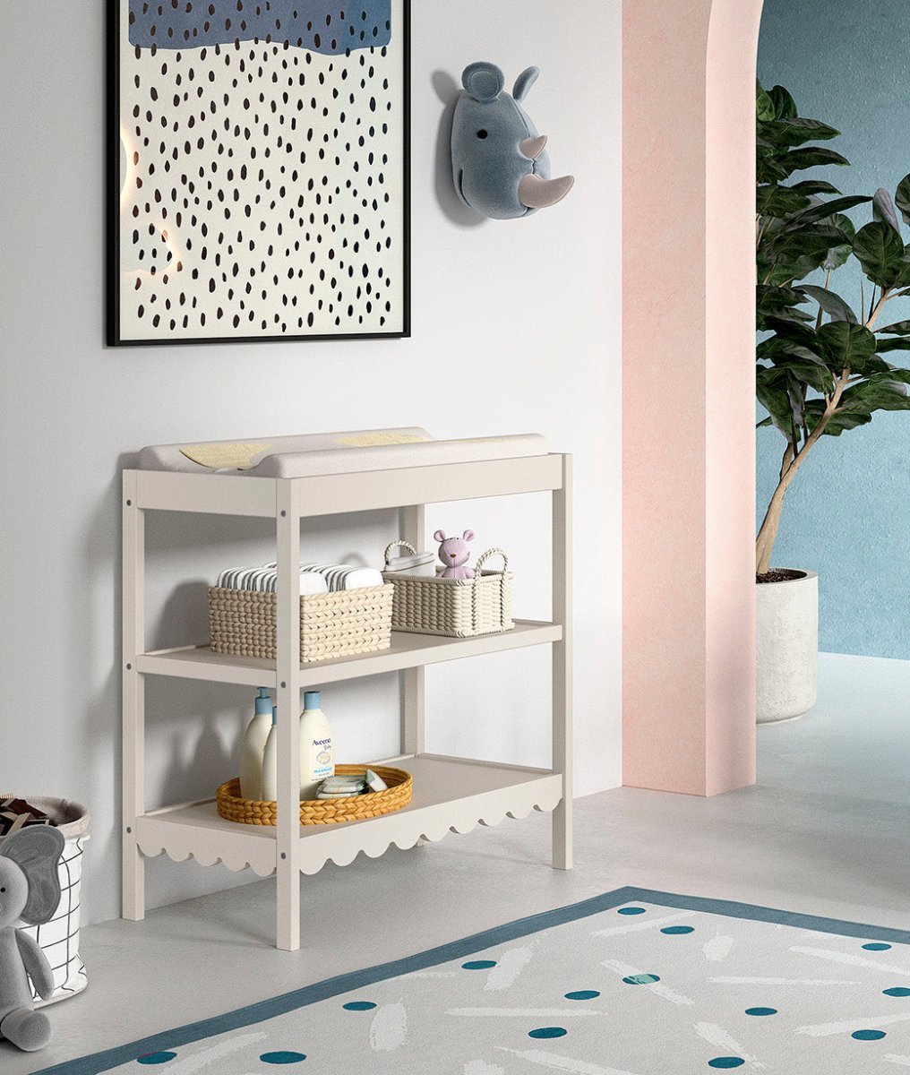 VIPACK-Ensemble Lit Bébé + Table À Langer + Lit Swingo – 60 x 120 Cm – Argile