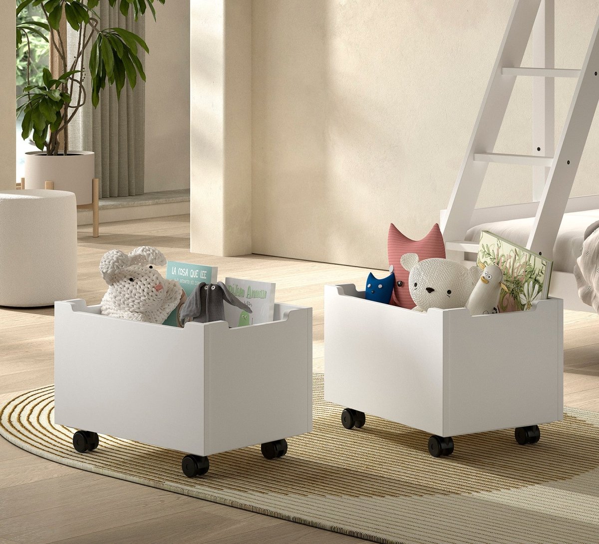 VIPACK-Ensemble Lit Mi-Hauteur + Tiroir De Rangement Forrest – 90 x 200 Cm – Blanc