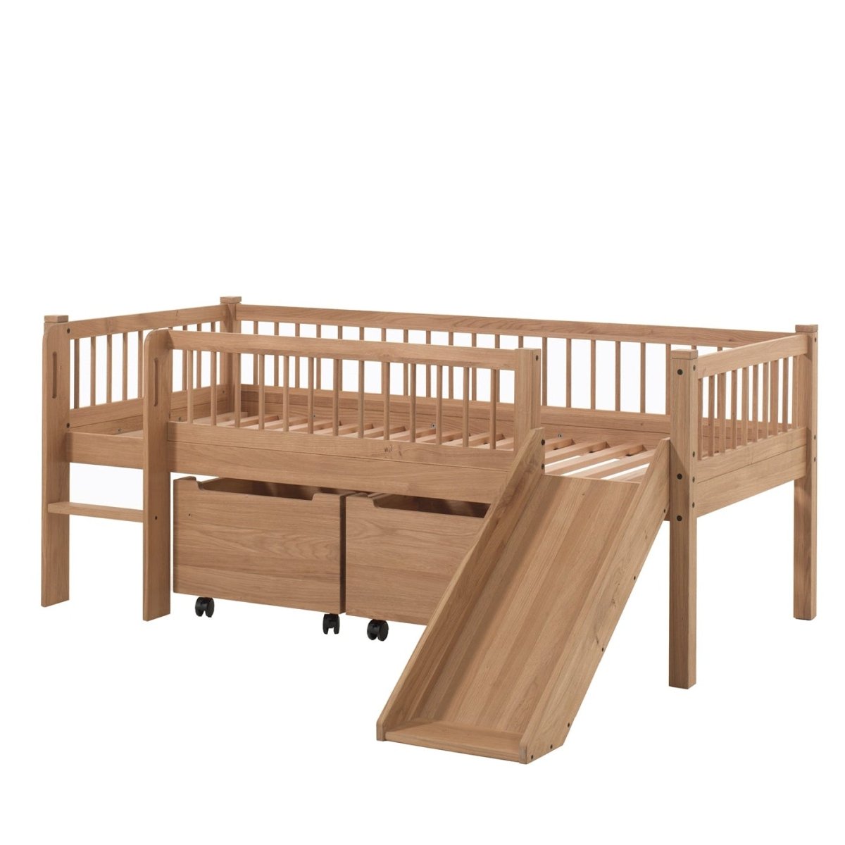 VIPACK-Ensemble Lit Mi-Hauteur + Tiroir De Rangement Forrest – 90 x 200 Cm – En Chêne