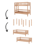 VIPACK-Ensemble Lit Superposé + Lit Banquette + Lit + Pieds De Conversion Forrest – 90 x 200 Cm