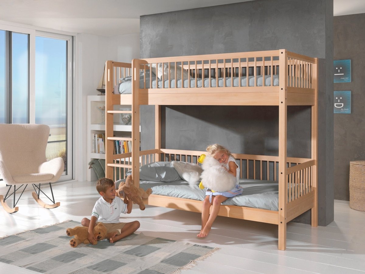 VIPACK-Ensemble Lit Superposé + Lit + Barrière De Sécurité + Tiroir De Rangement Forrest – 90 x 200 Cm