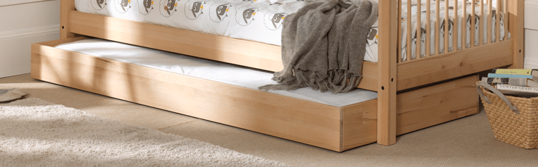 VIPACK-Ensemble Lit Superposé + Lit + Barrière De Sécurité + Tiroir De Rangement Forrest – 90 x 200 Cm