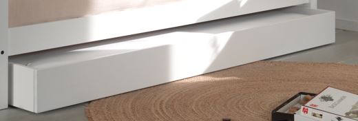 VIPACK-Ensemble Lit Superposé + Lit + Barrière De Sécurité + Tiroir De Rangement Forrest – 90 x 200 Cm – Blanc