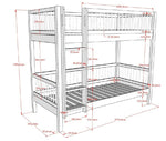 VIPACK-Ensemble Lit Superposé + Lit + Barrière De Sécurité + Tiroir De Rangement Forrest – 90 x 200 Cm – En Chêne