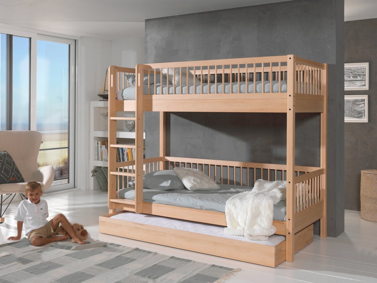 VIPACK-Ensemble Lit Superposé + Lit + Tiroir De Rangement Forrest – 90 x 200 Cm