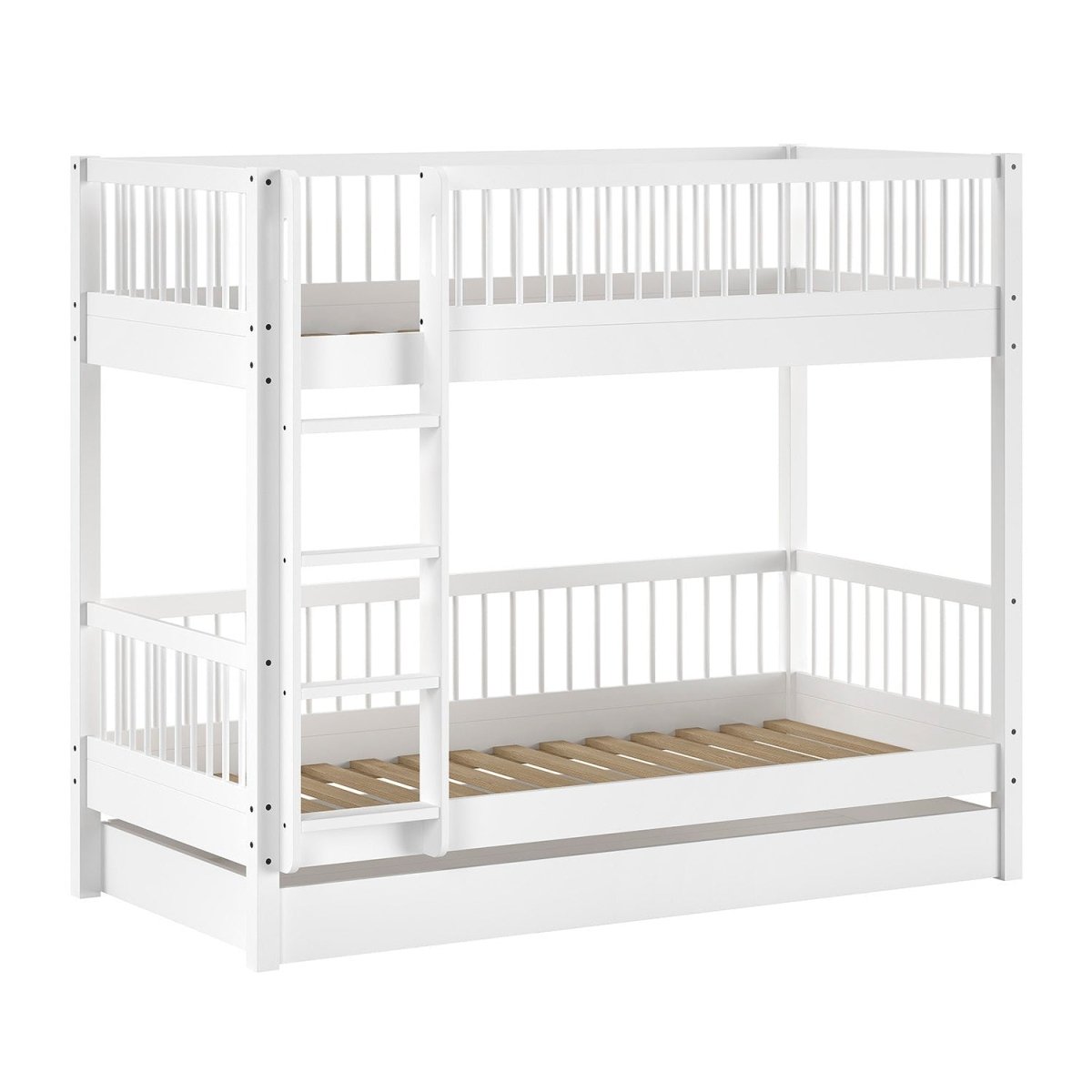 VIPACK-Ensemble Lit Superposé + Lit + Tiroir De Rangement Forrest – 90 x 200 Cm – Blanc