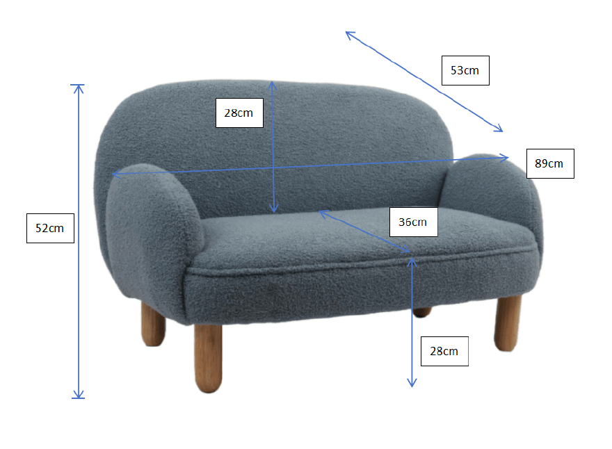 VIPACK-Fauteuil Double ROCKY Mini Bleu